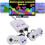 620 Retro Game Console,Classic Mini Game System with Preloaded Video Games and 2 Classic Controllers,AV Output Plug&Play Console for Kids and Adults