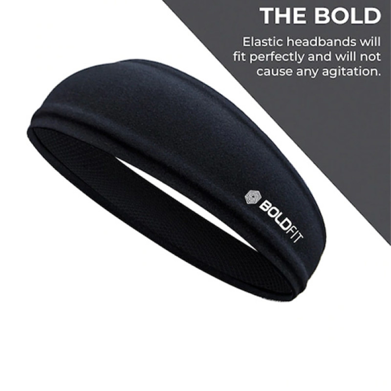 Black Solid Non Slip Headband