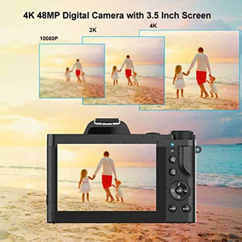 4K Digital Camera 48MP Video Camera Camcorder