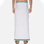 Men White Solid Cotton Readymade Dhoti